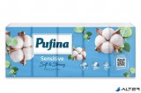 Papír zsebkendő, 3 rétegű, 10x10 db, PUFINA "Sensitive"