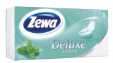 Papír zsebkendő, 3 rétegű, 90 db, ZEWA "Deluxe", menthol
