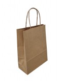 Papírtáska (sodrottfüles) 18,5 x 24 x 8 cm - barna