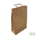 Papírtáska (sodrottfüles) 22 x 33 x 10 cm - barna