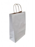 Papírtáska (sodrottfüles) 22 x 33 x 10 cm - fehér