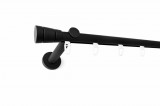 Paris fekete színű 1 rudas belsősínes fém karnis szett (19 mm) - 240 cm
