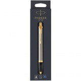 PARKER Kugelschreiber IM Brushed Metal BL M Blau Blister (1975559) (1975559)