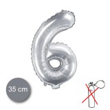 Party évszámos fólialufi ezüst színű 6-os 35cm