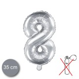 Party évszámos fólialufi ezüst színű 8-as 35cm