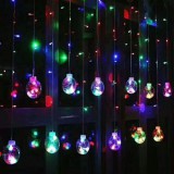 Party Led függöny, meleg fehér, 12db gömbben 108 db multi color Led, átlátszó vezetékkel. 8 funkciós vezérlővel, 5V, USB csatlakozós! Life Light Led.