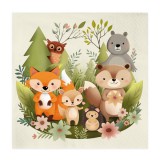 Party szalvéta az erdő állatai 33x33cm 10db