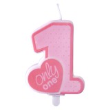 Party tortagyertya 1. évszámos rózsaszín színben