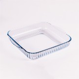 Pasabahce BORCAM négyzetes bordázott hőálló üvegedény fogóval 3.200ml, 317*220*60mm