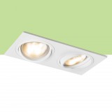 PASADENA G53 SQ II szálcsiszolt alumínium 230V LED G53 2x15W