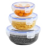 Patentzáras kerek ételtároló szett 3db-os kiszerelésben DÜ343