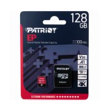 PATRIOT EP SERIES MICRO SDXC + ADAPTER 128GB CL10 UHS-I U3 A1 V30 (100/80 MB/s olvasási sebesség)