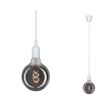 Paulmann 50383 Neordic Ketil 1 ágú függeszték, bura nélküli, szövet kábellel, fehér, E27 foglalat, IP20