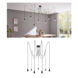 Paulmann 50390 Neordic Ketil több ágú függeszték, bura néküli, fekete, 7x E27 foglalat, IP20