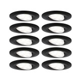 Paulmann 92462 LED Recessed Calla Swivelling fürdőszobai beépíthető lámpa, kerek, fekete, 4000K természetes fehér, 500 lm, IP65