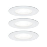 Paulmann 92984 Nova fürdőszobai beépíthető lámpa, kerek, 3db-os szett, fix, 3-step-dimming, fehér, 3x GU10 foglalat, 450 lm, IP44