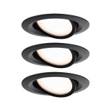 Paulmann 93080 LED Recessed Nova Plus Coin beépíthető lámpa, kerek, fekete, 2700K melegfehér, Coin foglalat, 470 lm, IP23