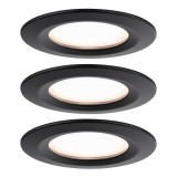 Paulmann 93081 LED Recessed Nova Plus Coin beépíthető lámpa, kerek, fekete, 2700K melegfehér, Coin foglalat, 470 lm, IP44