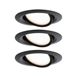 Paulmann 93082 LED Recessed Nova Plus Coin beépíthető lámpa, kerek, fekete, 2700K melegfehér, Coin foglalat, 470 lm, IP65