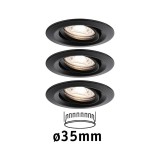 Paulmann 93083 LED Recessed Nova mini Coin beépíthető lámpa, kerek, fekete, 2700K melegfehér, Coin foglalat, 310 lm, IP23