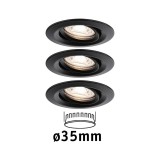 Paulmann 93085 LED Recessed Nova mini plus beépíthető lámpa, kerek, fekete, 2700K melegfehér, Coin foglalat, 310 lm, IP23