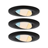 Paulmann 93096 LED Recessed Calla fürdőszobai beépíthető lámpa, kerek, fekete, 3000K-6500K változtatható, 400 lm, IP65