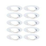 Paulmann 93400 beépíthető lámpa, 90 mmx90 mm, kerek, spotkeret, 10db-os szett, billenthető, fehér, GU10 foglalat, IP20
