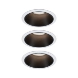 Paulmann 93402 Cole beépíthető lámpa, 88 mmx88 mm, kerek, 3db-os szett, fix, 3-step-dimming, fekete, 2700K melegfehér, 3x Coin foglalat, 460 lm, IP44
