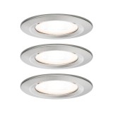 Paulmann 93440 Nova fürdőszobai beépíthető lámpa, kerek, 3db-os szett, fix, fehér, 2700K melegfehér, 3x GU10 foglalat, 460 lm, IP44