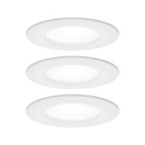 Paulmann 93442 Nova fürdőszobai beépíthető lámpa, kerek, 3db-os szett, fix, fehér, 2700K melegfehér, 3x GU10 foglalat, 460 lm, IP44
