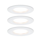 Paulmann 93496 Nova fürdőszobai beépíthető lámpa, kerek, 3db-os szett, fix, 3-step-dimming, fehér, 2700K melegfehér, 3x Coin foglalat, 460 lm, IP44