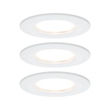 Paulmann 93496 Nova fürdőszobai beépíthető lámpa, kerek, 3db-os szett, fix, 3-step-dimming, fehér, 2700K melegfehér, 3x Coin foglalat, 460 lm, IP44