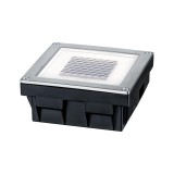 Paulmann 93774 Cube kültéri beépíthető lámpa, négyzet, szolár, szálcsiszolt, 2700K melegfehér, beépített LED, 3,6 lm, IP67