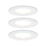 Paulmann 93870 fürdőszobai beépíthető lámpa, kerek, 3db-os szett, fix, fényerőszabályozható, fehér, 2700K melegfehér, 3x Coin foglalat, 425 lm, IP44