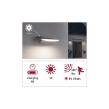 Paulmann 94341 Outdoor solar Kiran kültéri fali lámpa, fehér, 3000K melegfehér, beépített LED, 400 lm, IP44