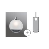 Paulmann 95445 URail 2Easy Alari bura, gömb, üveg, max 20W, szatén/átlátszó