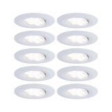 Paulmann 99924 Calla fürdőszobai beépíthető lámpa, kerek, 10db-os szett, fényerőszabályozható, billenthető, fehér, 4000K természetes fehér, beépített LED, 560 lm, IP65