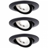 Paulmann LED-es beépíthető lámpa 3 részes készlet LED 18 W fekete (93367)
