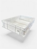 Pavoni Euro Műanyag Láda 60X40X13 cm, fehér, erősített alj, zárt markolat