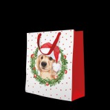 Paw Xmas Dog papír ajándéktáska large 26,5x33,5x13cm