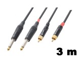 PD Connex CX74-3 sztereo jelkábel  (2×6,3 mm Jack - 2x RCA) - (3 m)