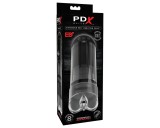 PDX Elite Extender Pro - akkus szívó-rezgő műpunci (fekete)