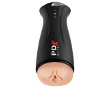 PDX Elite - szívó, rezgő maszturbátor (fekete)