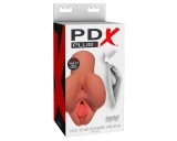 PDX Pick Your Pleasure - 2in1 punci és popsi maszturbátor (natúr)