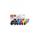 Peach 320523 tintapatron 6 db Kompatibilis Nagy (XL) kapacitású Fekete, Cián, Szürke, Magenta, Sárga (PI100-368)
