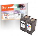 Peach 321029 tintapatron 2 db Kompatibilis Standard teljesítmény Fekete, Cián, Magenta, Sárga (PI100-448)