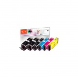 Peach PI100-188 tintapatron 6 db Kompatibilis Nagy (XL) kapacitású Fekete, Cián, Magenta, Fotó fekete, Sárga (PI100-188)