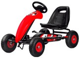 Pedálos Gokart Felfújható-Csapágyas Kerekekkel-50Kg. Terhelhetőség-Állítható Ülés-Piros