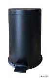 . Pedálos szemetes, fém, 7 l, kivehető vödörrel, fekete