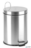 . Pedálos szemetes, rozsdamentes acél, kivehető műanyag vödörrel, 5 liter